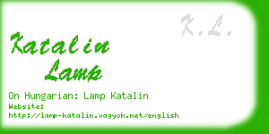 katalin lamp business card